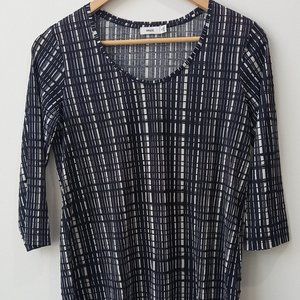 VINCE Black and White 3/4 sleeve top shirt Tshirt striped Size XS